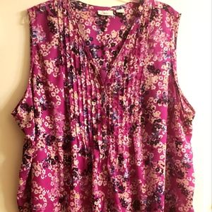 Liz Claiborne Women's, purple flowered sleeveless